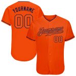 Personalized Orange Orange-Navy Authentic Baseball Jersey Team Custom Name and Number