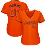 Personalized Orange Orange-Navy Authentic Baseball Jersey Team Custom Name and Number