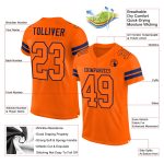 Personalized Orange Orange-Navy Mesh Authentic Football Jersey Team Custom Name and Number