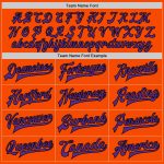 Personalized Orange Purple-Black Bomber Full-Snap Varsity Letterman Jacket Team Custom Name and Number