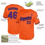 Personalized Orange Purple-Black Mesh Authentic Throwback Baseball Jersey Team Custom Name and Number