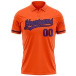 Personalized Orange Purple-Black Performance Vapor Golf Polo Shirt Team Custom Name and Number