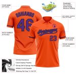 Personalized Orange Purple-Black Performance Vapor Golf Polo Shirt Team Custom Name and Number
