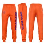Personalized Orange Purple Fleece Jogger Sweatpants Team Custom Name and Number