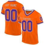 Personalized Orange Purple-Gray Mesh Authentic Throwback Football Jersey Team Custom Name and Number