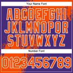 Personalized Orange Purple-White 3D Pattern Abstract Brush Stroke Two-Button Unisex Softball Jersey Team Custom Name and Number