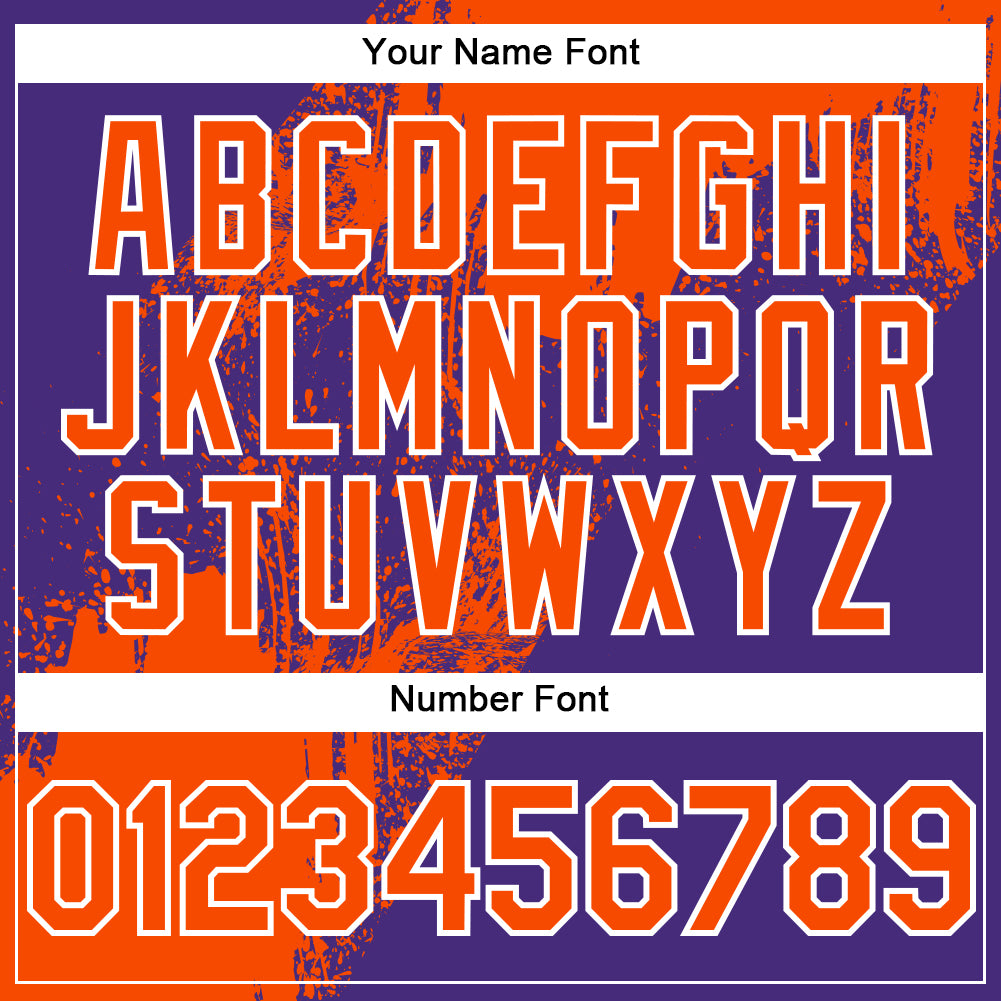Personalized Orange Purple-White 3D Pattern Abstract Brush Stroke Two-Button Unisex Softball Jersey Team Custom Name and Number Personalized Orange Purple-White 3D Pattern Abstract Brush Stroke Two-Button Unisex Softball Jersey Team Custom Name and Number - Image 5