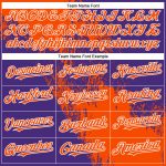 Personalized Orange Purple-White 3D Pattern Abstract Brush Stroke Two-Button Unisex Softball Jersey Team Custom Name and Number