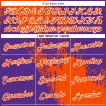 Personalized Orange Purple-White 3D Pattern Design Abstract Brush Stroke Performance T-Shirt Team Custom Name and Number