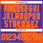 Personalized Orange Purple-White 3D Pattern Design Abstract Brush Stroke Performance T-Shirt Team Custom Name and Number