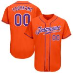 Personalized Orange Purple-White Authentic Baseball Jersey Team Custom Name and Number