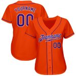 Personalized Orange Purple-White Authentic Baseball Jersey Team Custom Name and Number