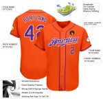 Personalized Orange Purple-White Authentic Baseball Jersey Team Custom Name and Number