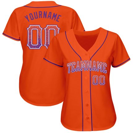 Personalized Orange Purple-White Authentic Drift Fashion Baseball Jersey Team Custom Name and Number