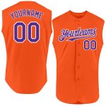 Personalized Orange Purple-White Authentic Sleeveless Baseball Jersey Team Custom Name and Number