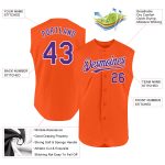 Personalized Orange Purple-White Authentic Sleeveless Baseball Jersey Team Custom Name and Number