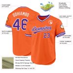 Personalized Orange Purple-White Authentic Throwback Baseball Jersey Team Custom Name and Number