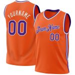 Personalized Orange Purple-White Authentic Throwback Basketball Jersey
