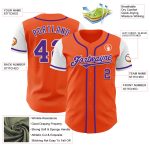 Personalized Orange Purple-White Authentic Two Tone Baseball Jersey Team Custom Name and Number