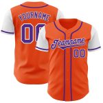 Personalized Orange Purple-White Authentic Two Tone Baseball Jersey Team Custom Name and Number