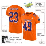 Personalized Orange Purple-White Mesh Authentic Football Jersey Team Custom Name and Number