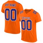 Personalized Orange Purple-White Mesh Authentic Football Jersey Team Custom Name and Number