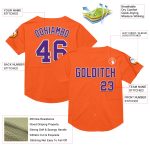 Personalized Orange Purple-White Mesh Authentic Throwback Baseball Jersey