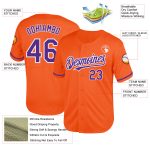 Personalized Orange Purple-White Mesh Authentic Throwback Baseball Jersey Team Custom Name and Number