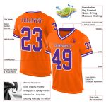 Personalized Orange Purple-White Mesh Authentic Throwback Football Jersey Team Custom Name and Number