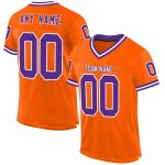 Personalized Orange Purple-White Mesh Authentic Throwback Football Jersey Team Custom Name and Number