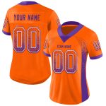 Personalized Orange Purple-White Mesh Drift Fashion Football Jersey Team Custom Name and Number