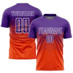 Personalized Orange Purple-White Sublimation Soccer Uniform Jersey Team Custom Name and Number