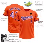 Personalized Orange Purple-White Two-Button Unisex Softball Jersey