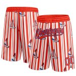 Personalized Orange Royal 3D Pattern Sailboats Authentic Basketball Shorts Team Custom Name and Number