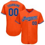 Personalized Orange Royal-Black Authentic Baseball Jersey Team Custom Name and Number