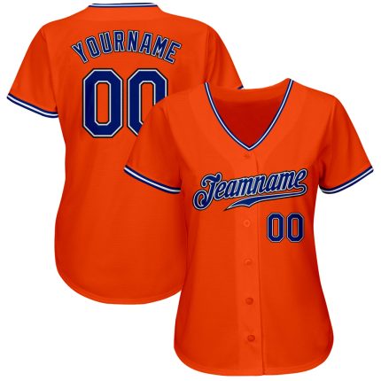 Personalized Orange Royal-Black Authentic Baseball Jersey Team Custom Name and Number