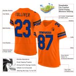 Personalized Orange Royal-Black Mesh Authentic Football Jersey Team Custom Name and Number