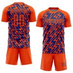 Personalized Orange Royal Lightning Sublimation Soccer Uniform Jersey Team Custom Name and Number