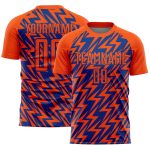 Personalized Orange Royal Lightning Sublimation Soccer Uniform Jersey Team Custom Name and Number