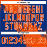 Personalized Orange Royal-White 3D Pattern Design Abstract Brush Stroke Performance T-Shirt Team Custom Name and Number