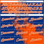 Personalized Orange Royal-White 3D Pattern Design Abstract Brush Stroke Performance T-Shirt Team Custom Name and Number