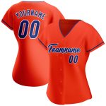 Personalized Orange Royal-White Authentic Baseball Jersey Team Custom Name and Number
