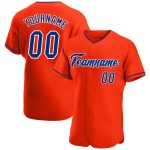 Personalized Orange Royal-White Authentic Baseball Jersey Team Custom Name and Number