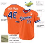 Personalized Orange Royal-White Authentic Throwback Baseball Jersey Team Custom Name and Number