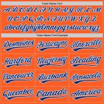 Personalized Orange Royal-White Authentic Throwback Baseball Jersey Team Custom Name and Number