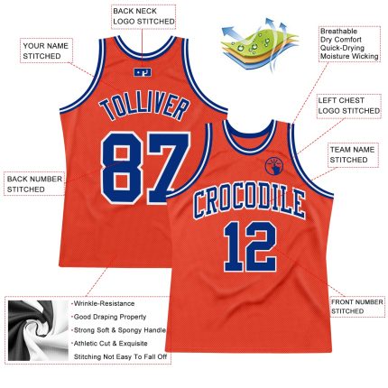 Personalized Orange Royal-White Authentic Throwback Basketball Jersey
