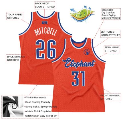 Personalized Orange Royal-White Authentic Throwback Basketball Jersey Team Custom Name and Number