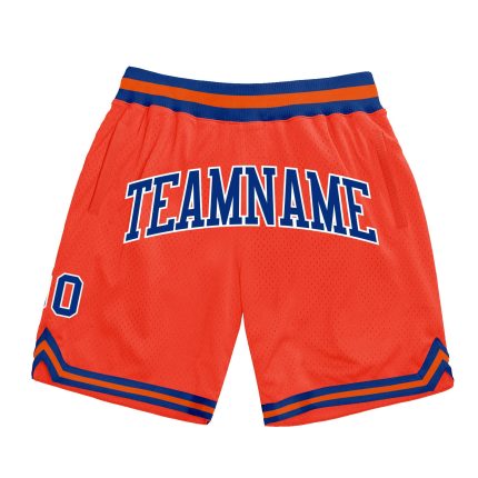 Personalized Orange Royal-White Authentic Throwback Basketball Shorts