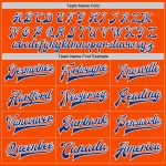 Personalized Orange Royal-White Bomber Full-Snap Varsity Letterman Jacket Team Custom Name and Number