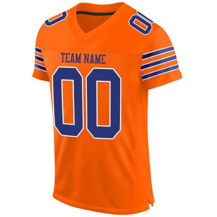 Personalized Orange Royal-White Mesh Authentic Football Jersey